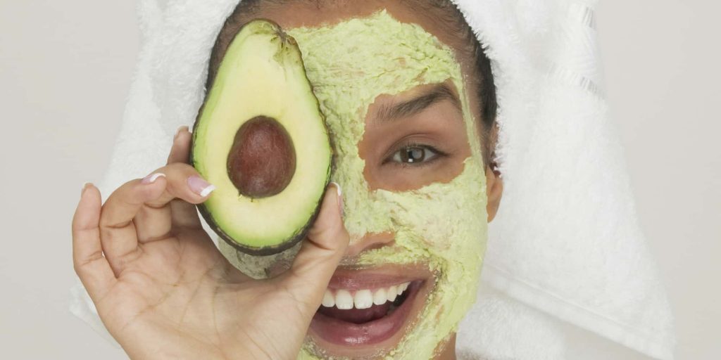 Avocado face mask for glowing skin